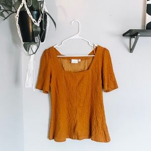 NWOT Anthropologie Wesley Top in Yellow/Gold